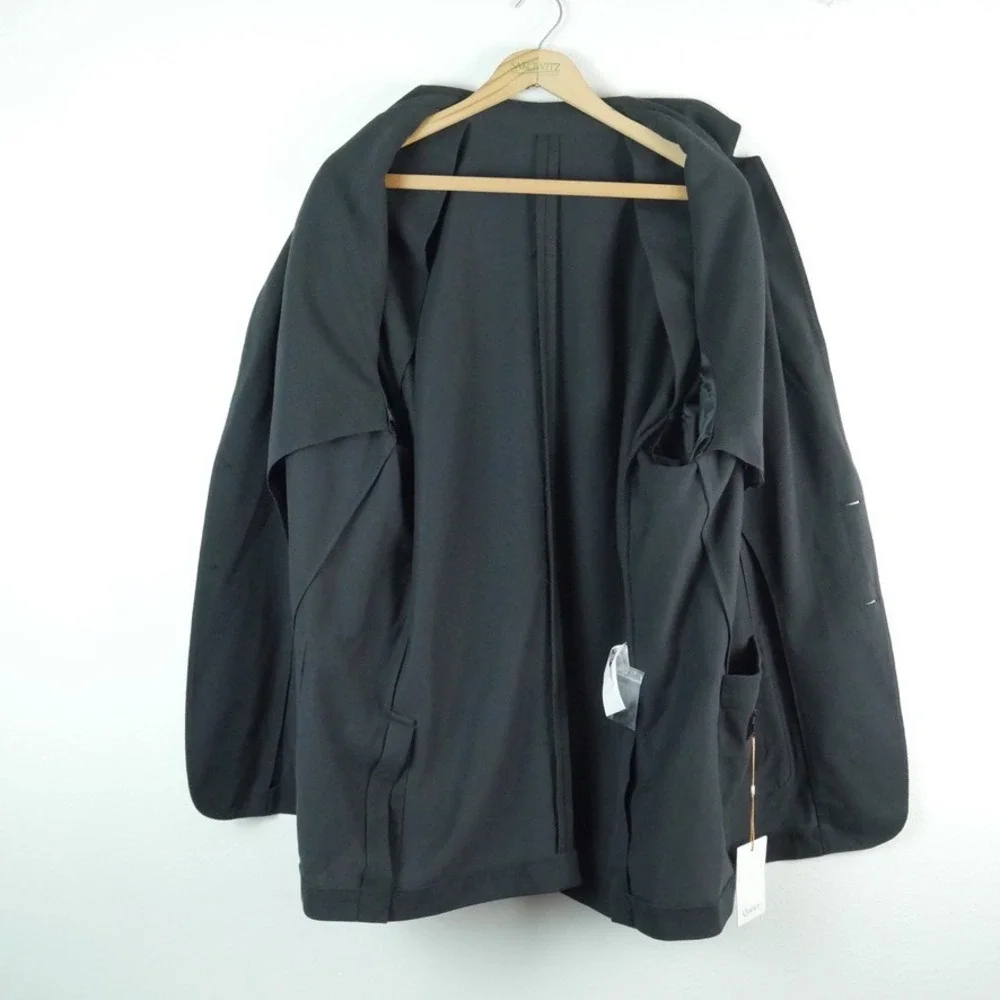 Quince Mens Organic Cotton Pique Knit Blazer Blazer Black Sport Coat XXL Jacket